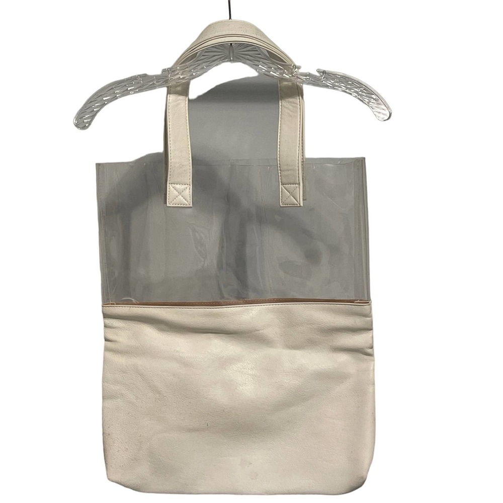 Ban.Do Peekaboo White and‎ Clear Large Tote 15" x 18" x 2" Pre-owned - Picture 3 of 7